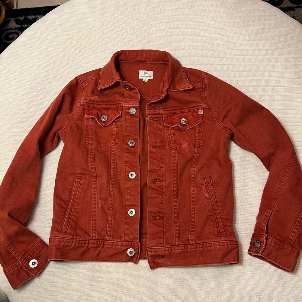 AG Mya denim jacket XS rust red